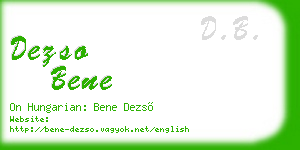 dezso bene business card